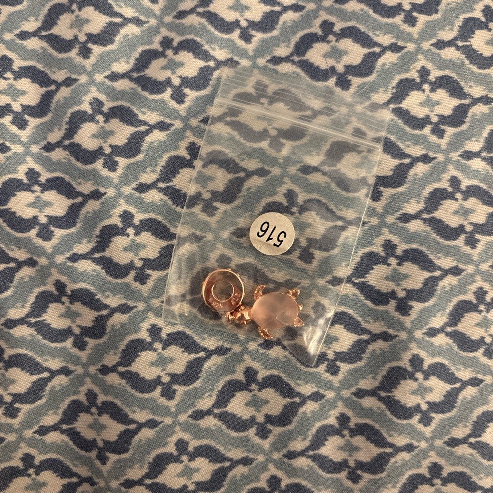 Rose Gold sea turtle bracelet charm